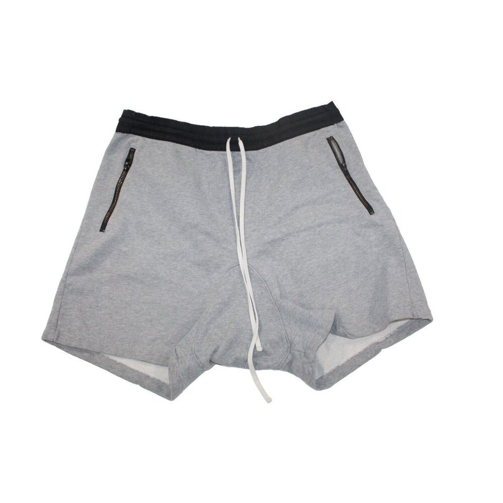 Mens Fear Of God Essentials Drop Crotch Terry Shorts Gray and Black Rare Large